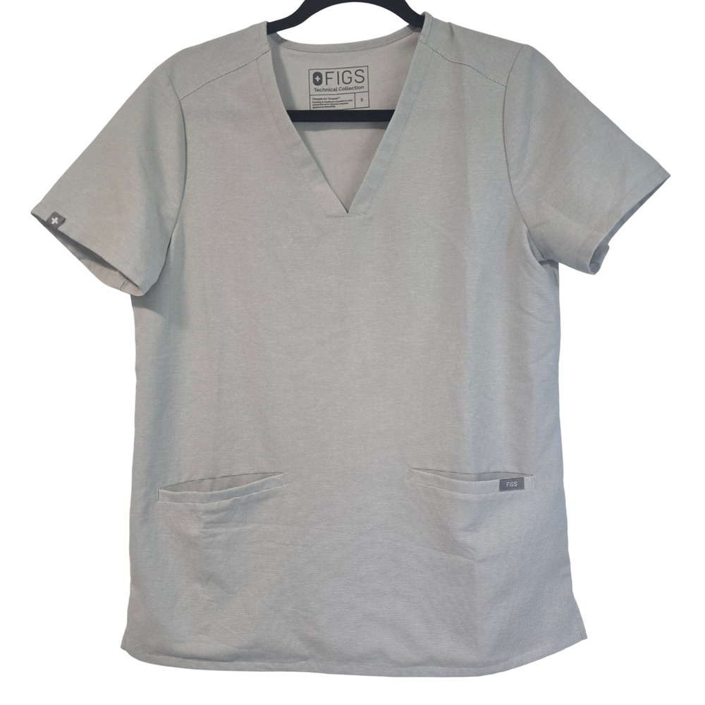 Figs Technical Collection V-Neck Scrub Top Grey Micro-Stripe FW1100
Small